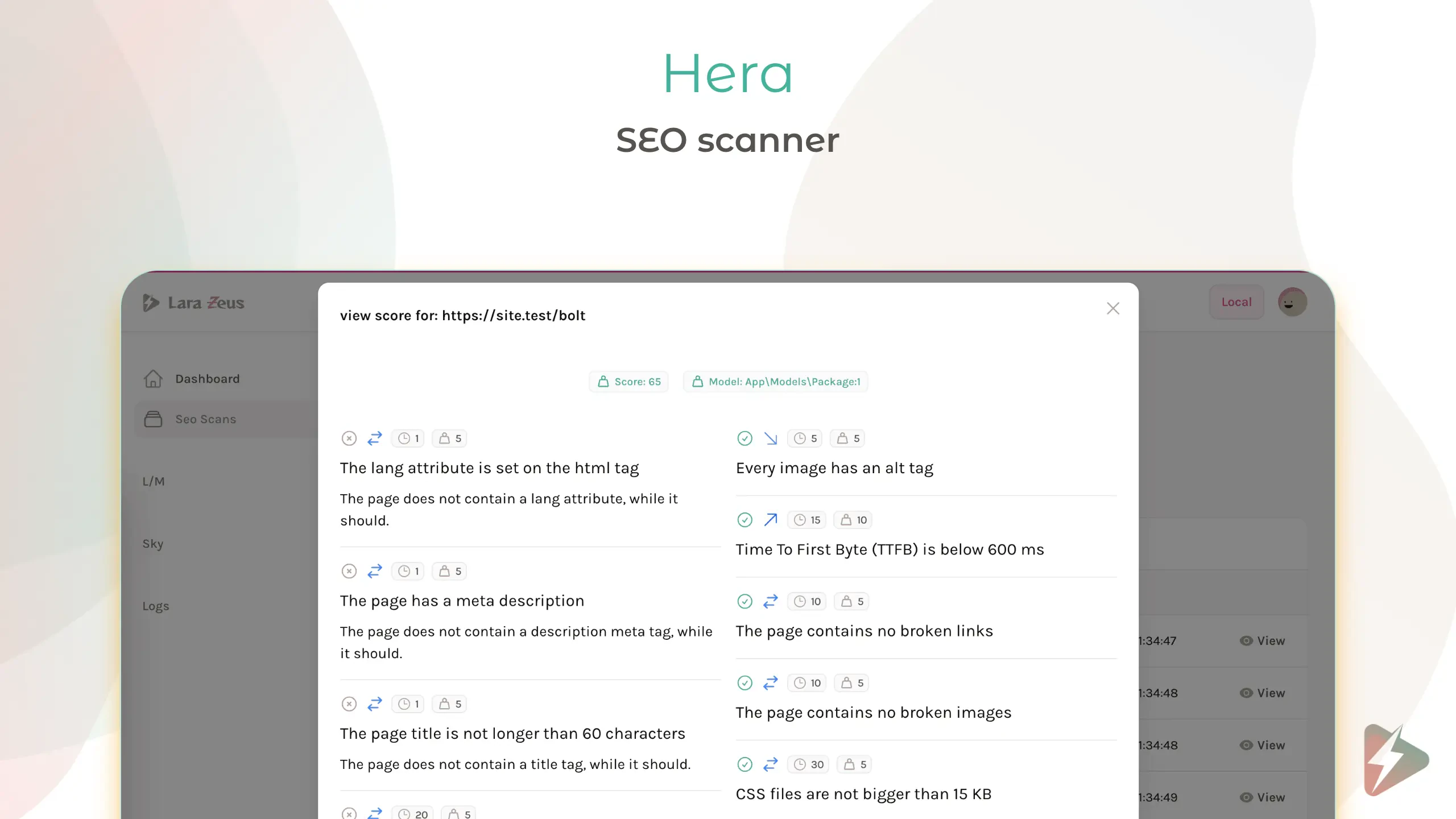 Hera | SEO scanner | Lara Zeus