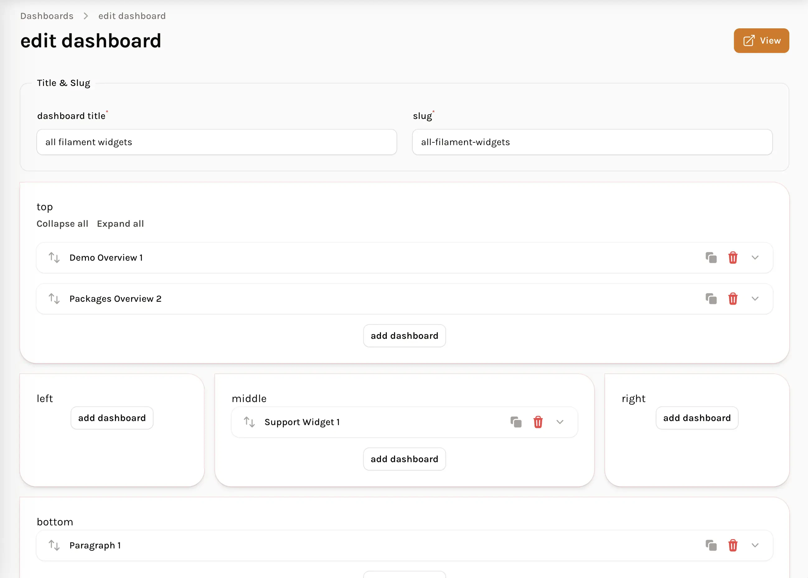 Dynamic Widgets for Filament Dashboard